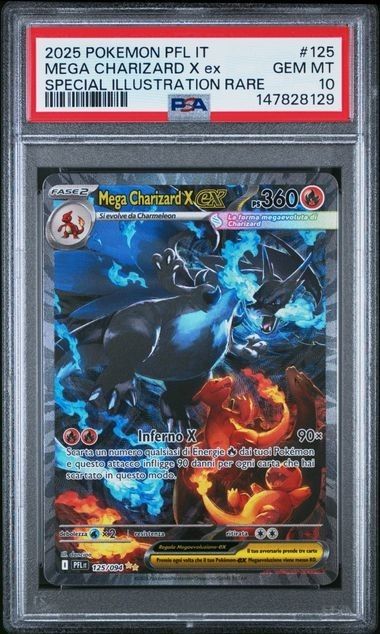 Pokémon | Mega Charizard X ex | 125/094 | Geisterflammen | SIR | PSA 10 ITA